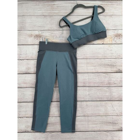 Michi Colorblock Leggings and Padded Sports Bra Women's Size Medium Blue/Gray‎ - Picture 1 of 16